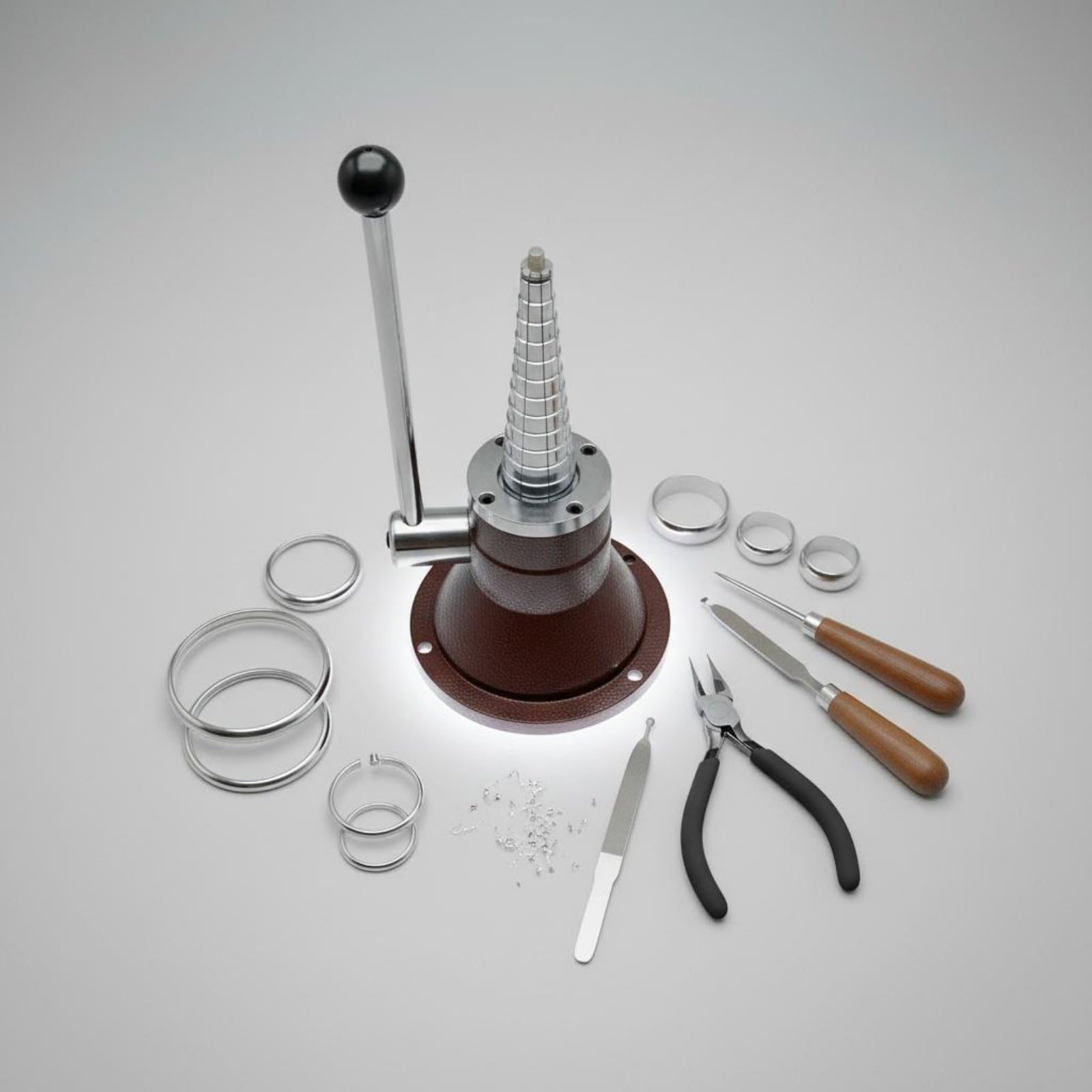 Kit Allargamento Anelli Uso Professionale Allarga Anelli Doppia Funzione Strumento di Riparazione Gioielli per Orafi, Laboratorio, Banco da Lavoro