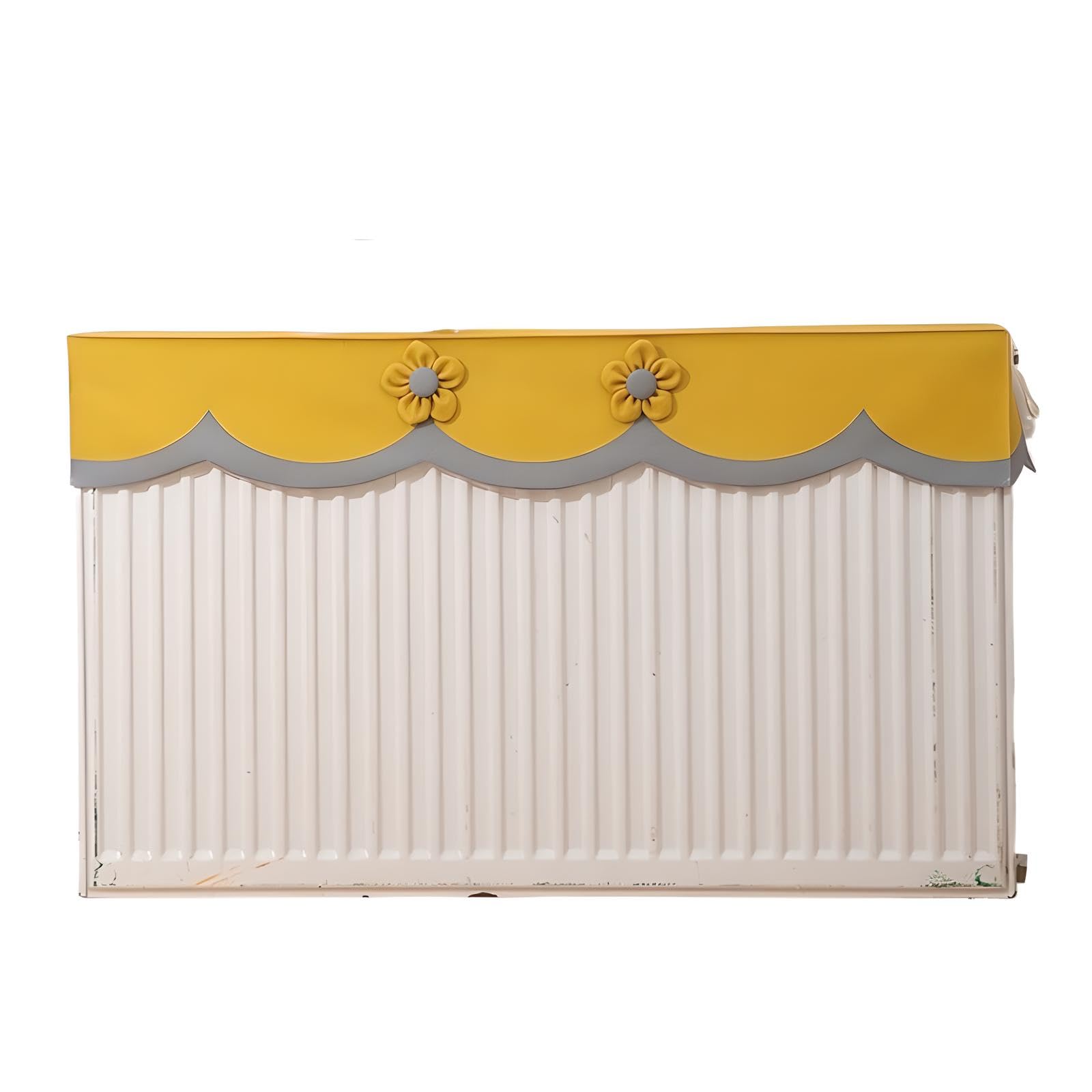 Cozomiz Heater Radiator Covers with Flowers Radiator Dust Filter Cover Heater Dust Cover for Radiator Washable Cover Heater Protective Cover 15" L x 4" W (Left Radiator Valve) Yellow Grey