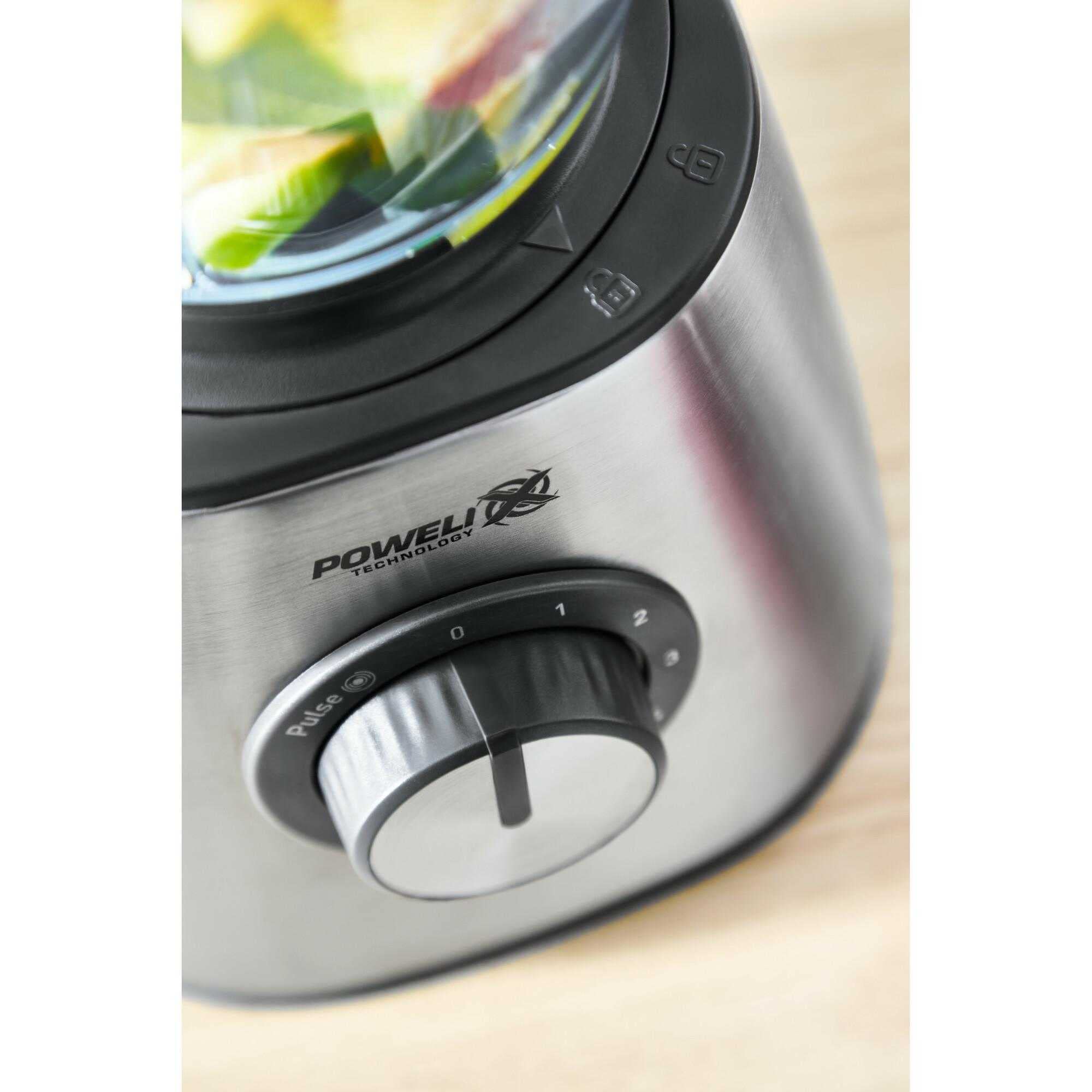 TEFAL Blendforce 2 BL439D31 Blender kielichowy stojący, Stalowy o mocy 800 W, 5 prędkości blendowania, Wytrzymałe ostrza Powelix, 2L Pojemności