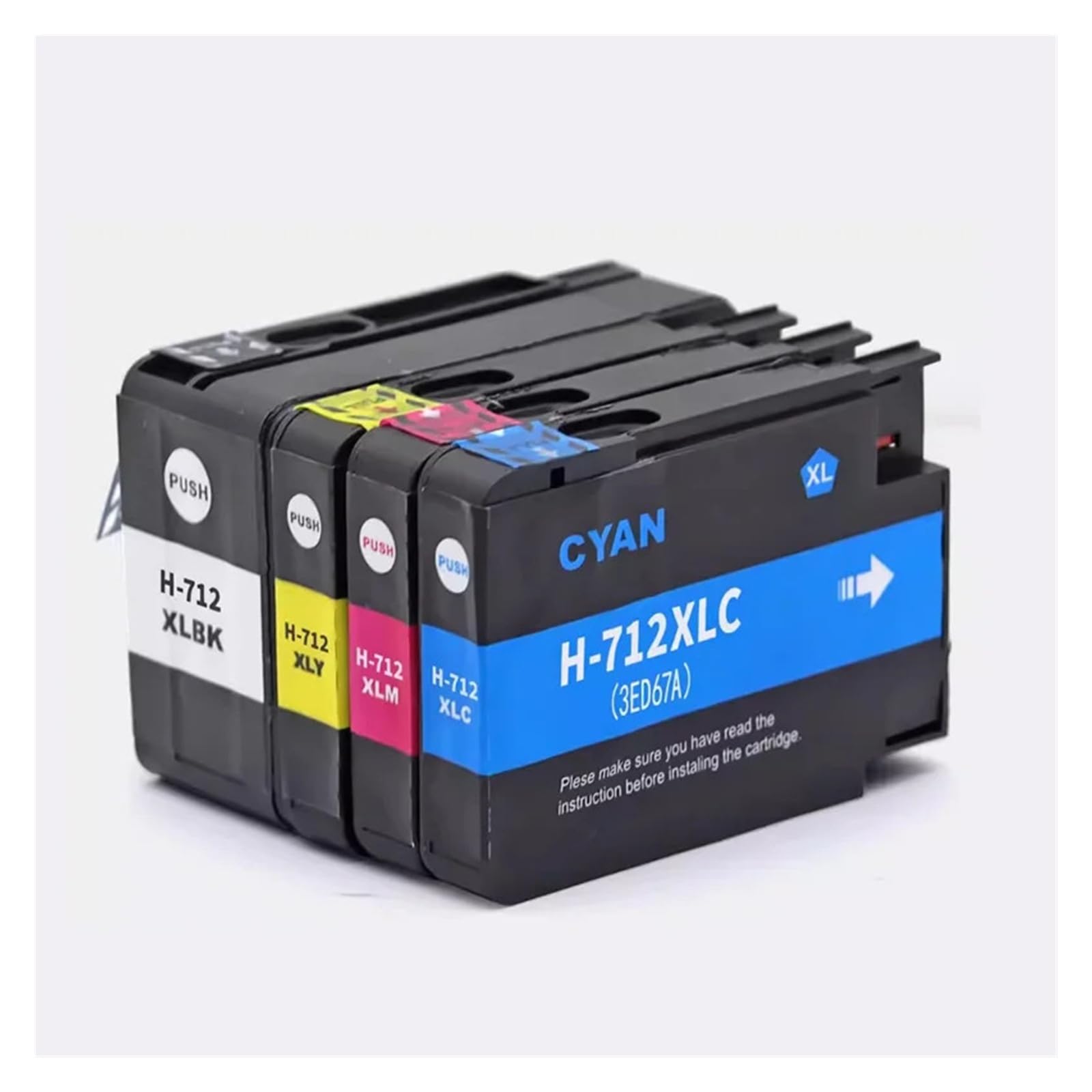 1/2/3/5 Juego de Cartuchos de Tinta 712XL, compatibles con HP | Impresora de inyección de tinta T210 T230 T250 T650, 3ED71A 3ED67A(2 set)