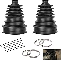 Dogary 2-Pack CV Axle Boots - Waterproof One-Piece Tie Rod Boot Kit with Clamps & Ties, Universal Fit for Cars Trucks SUVs Black