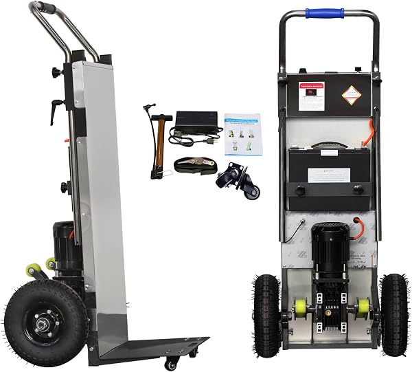 RXFSP Powered Stair Climbing Hand Trucks Dolly Cart for Moving, 440lb Capacity Heavy Duty Stair Climber Furniture Dolly