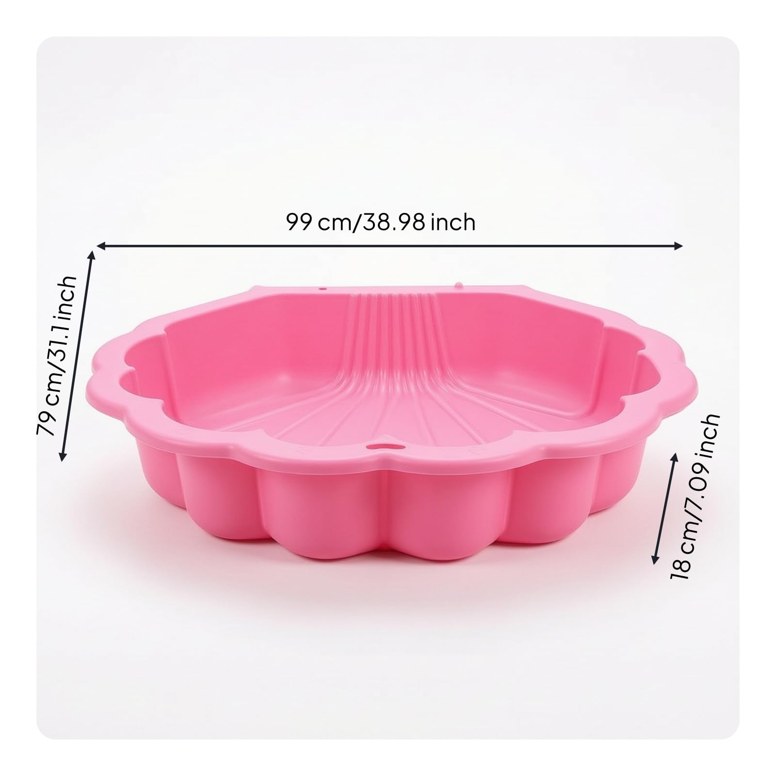 rockible Children Basin Vasca Giochi Sensoriali Vassoio Sabbia Acqua Contenitore Attività Bambini Plastica Resistente Bordo Arrotondato Scanalature Drenanti Adatta a Interni Esterni Asilo, Rosa
