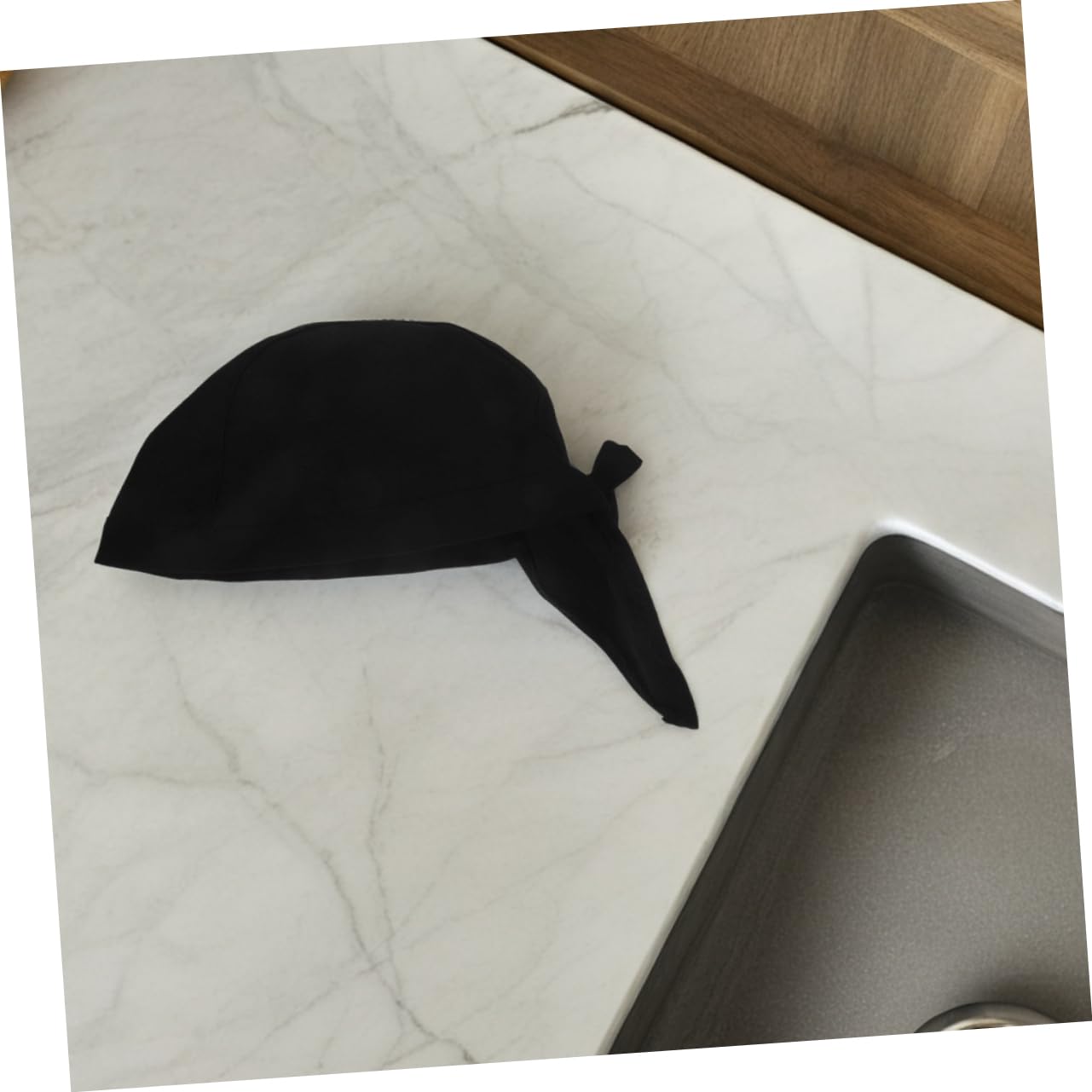 Gorro de Chef de Trabajo Ajustable de Algodón Negro, 12 Piezas