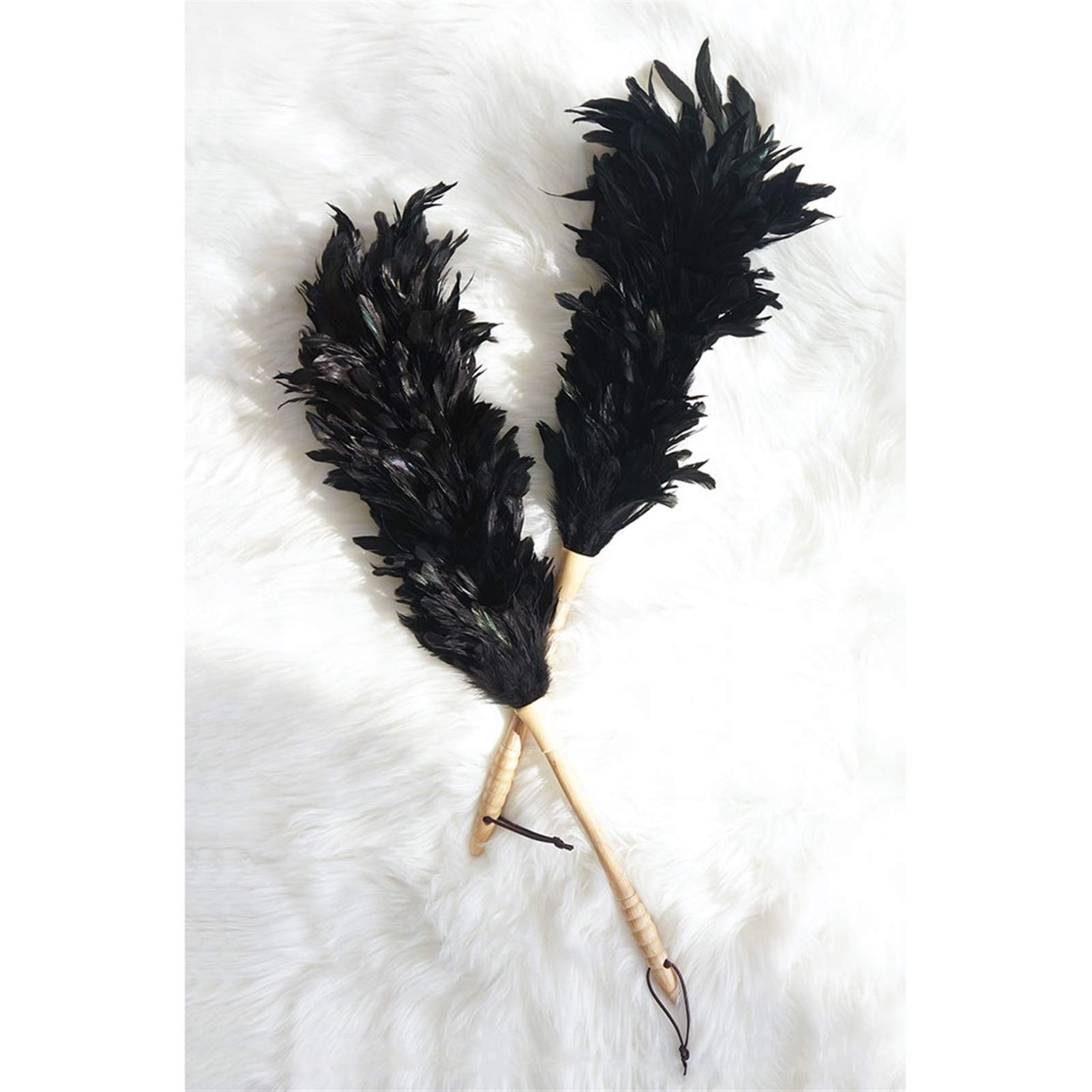 Cepillos de limpieza de escobas de mano Plumero con mango de madera maciza, flexible, buenos agarres, antiestático, plumero for el hogar, oficina y coche - negro Cepillo de limpieza de cerdas para el