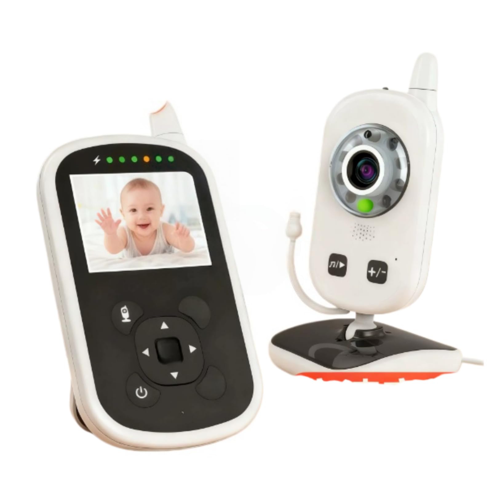 Baby Monitor con Schermo da 2,4 Pollici, Wireless 2,4G Senza WiFi, Audio bidirezionale, Visione Notturna a infrarossi, Telecamera Portatile Ricaricabile per la Cura del Neonato