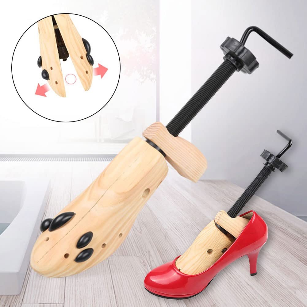 Kobiety Mężczyźni Regulowane Buty Ekspander Rozciągacz do Butów Wysokie Obcasy Drewniany Dwukierunkowy Stojak Na Haluksy Shaper(L)