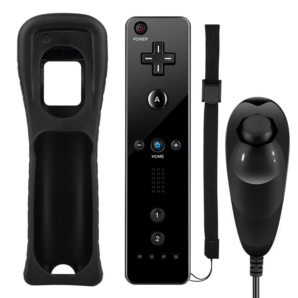CaaWoo Telecomando con Motion Plus Sensor e Nunchuck Controller Kit per Wii U e Wii.