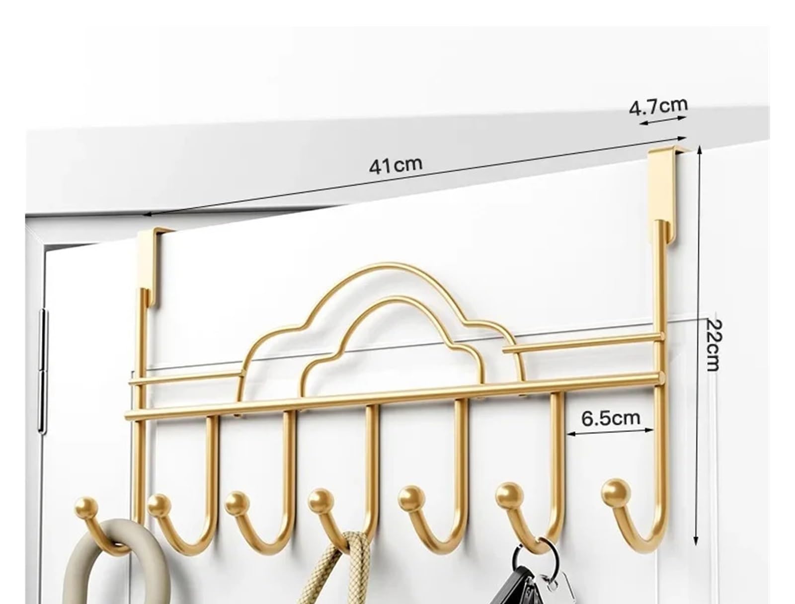 Ganchos Para Colgar Puerta Detrás de los ganchos de la puerta Almacenamiento del hogar Ganchos for colgar en la pared Sin abrigo perforador(Color1)