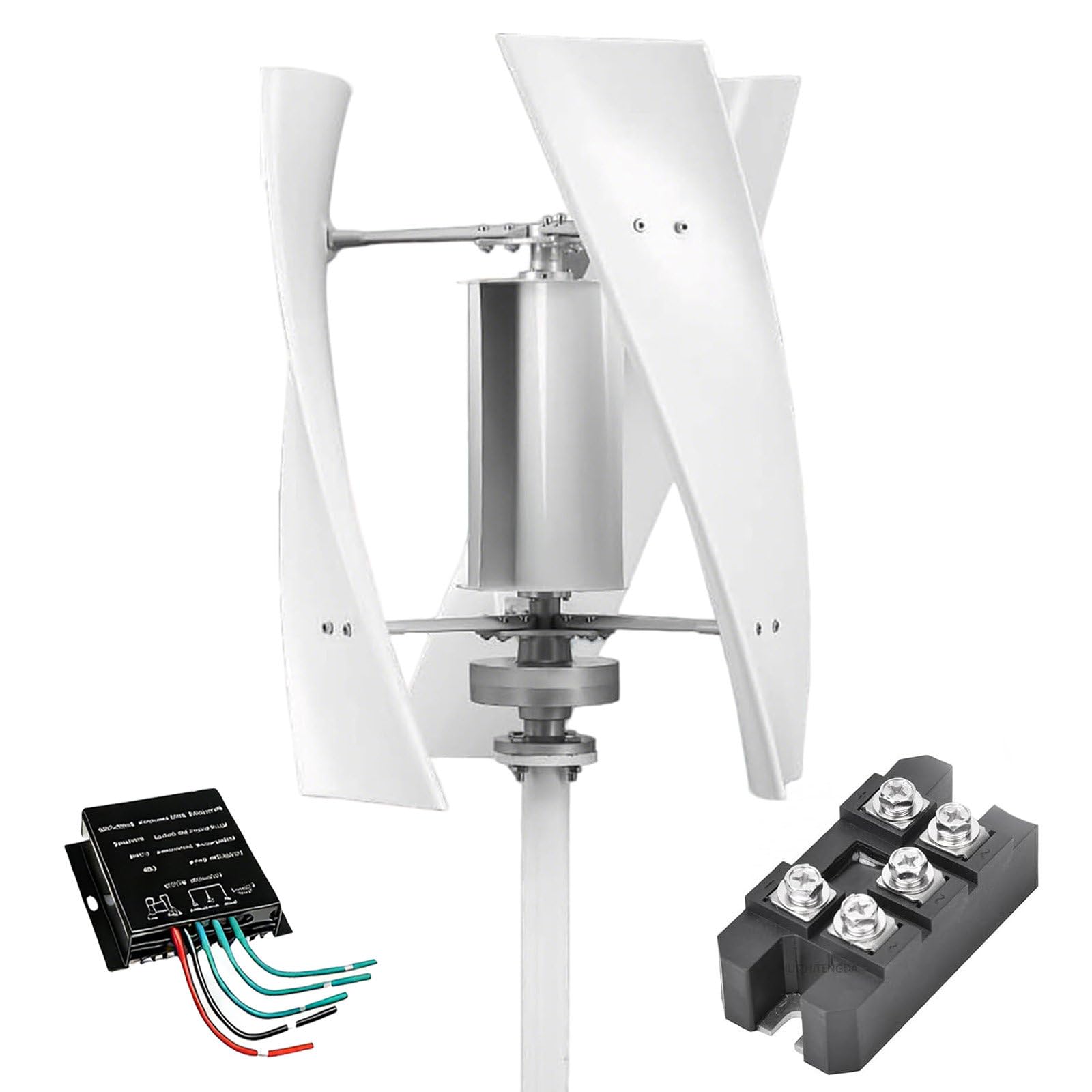SOTIKARERY 300W Vertical Wind Generator, Output Wind Turbine with Controller, Aerodynamic Design, Garden Wind Turbines Generator Kit for Marine, RV, Home 48v