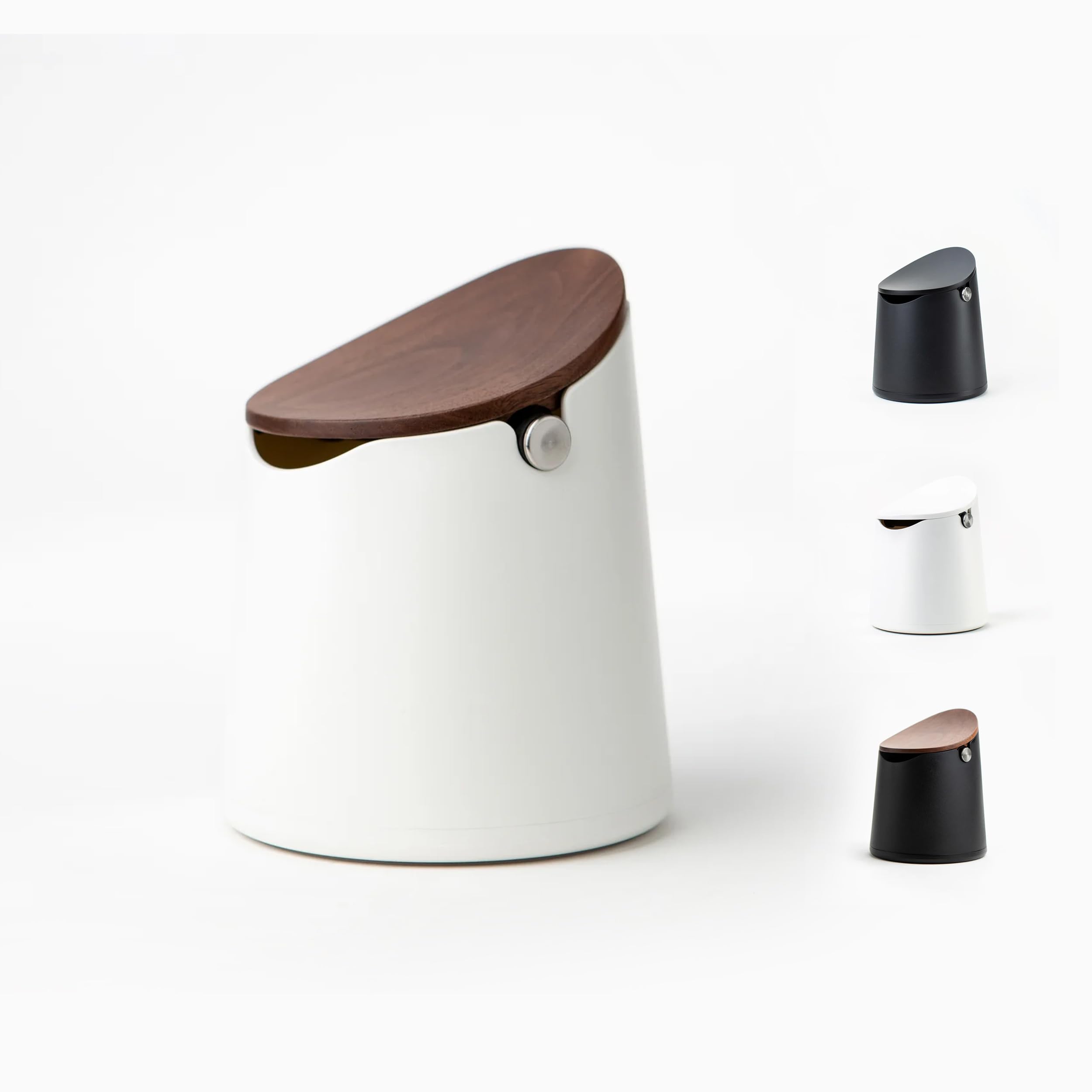 CREMA COFFEE PRODUCTS The Arc Knock Box | Holds 12-16 Packs | Walnut Lid | Elegant Design