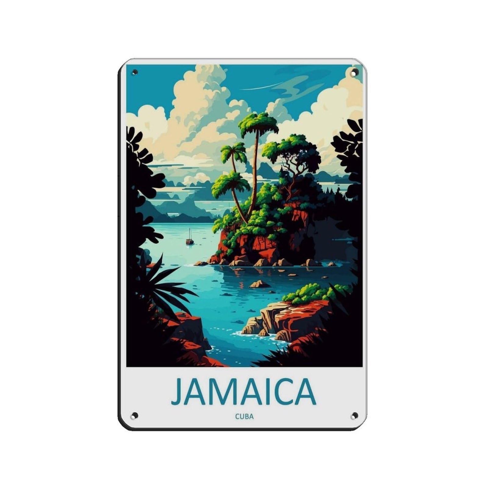 Jamaica Travel Art Caribbean Travel (48) Tin Sign Vintage Metal Pub Club Cafe Bar Home Wall Art Decoration Poster Retro 8x12inch(20x30cm)