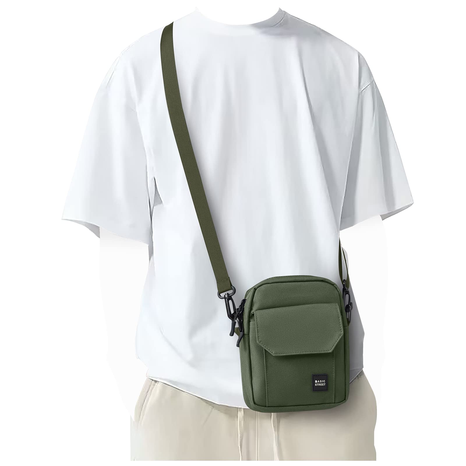 PAUBACKCrossbody Bag for Mens,Travel Passport Wallet Bag for Men for Cell Phone, Small Neck Pouch Side Shoulder Bag for Men