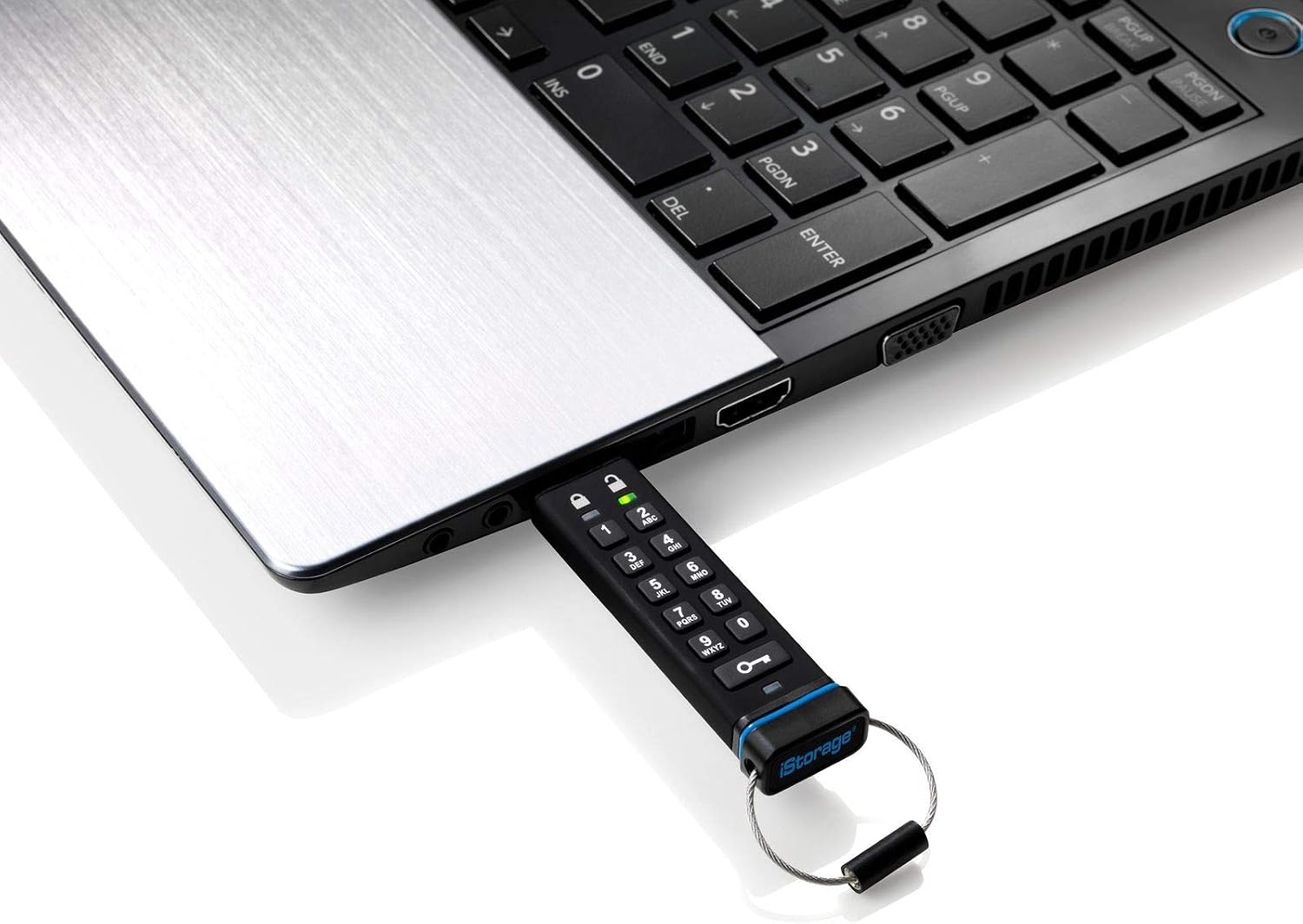 iStorage datAshur 4 GB Secure Flash Drive - Password Protected, Dust and Water Resistant, Portable, Military Grade Hardware Encryption USB 2.0 IS-FL-DA-256-4