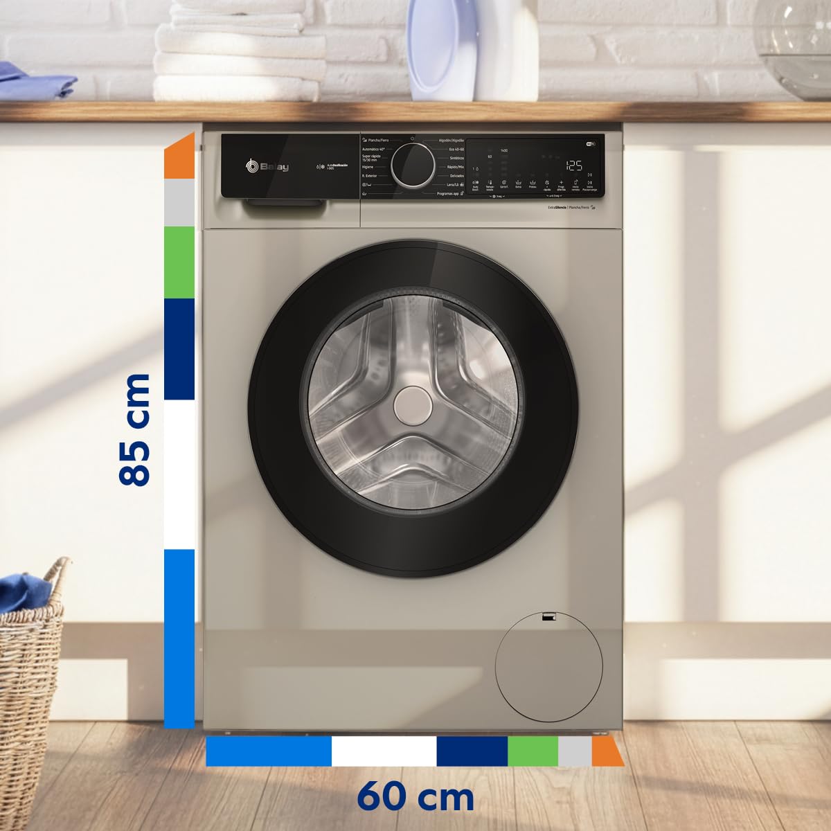 Balay - Lavadora, Libre Instalación, 10 kg, AutoDosificación, Programas Super Rápido y Rápido/mix, Programa plancha, Silenciosa, Home Connect, acero mate antihuellas, 3TS3104XH