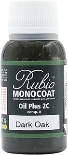 Rubio Monocoat Wood Stain & Finish Sample - Dark Oak | Oil Plus Part A | Quick-Dry, Eco-Friendly Linseed Wood Oil for Indoor Use | Ideal for Sampling Oil Plus 2C & Touch Ups | 20 mL