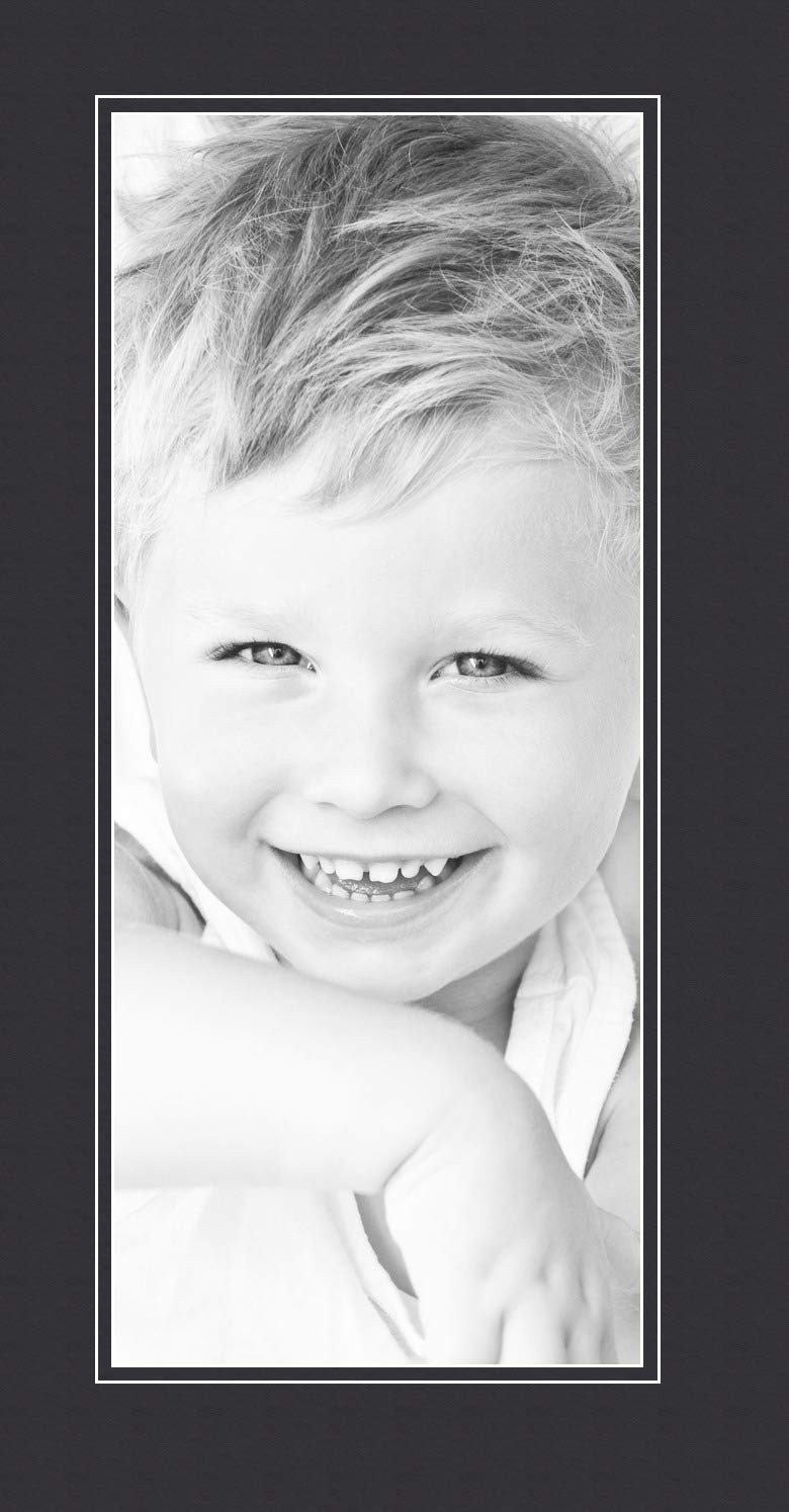 ArtToFrames MAT-21-8x19-Black 8x19 Smooth Black Custom Mat