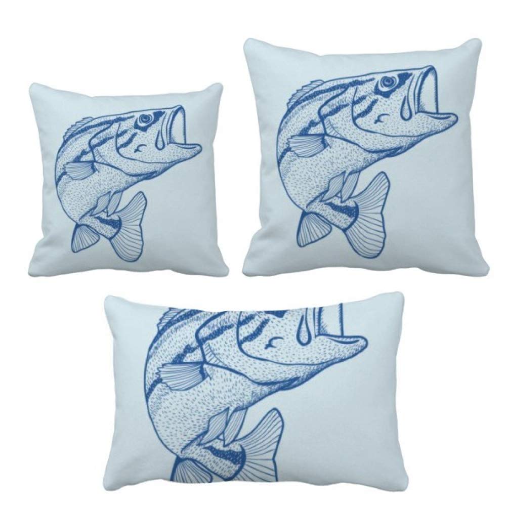Housse de coussin poisson bleu DIYthinker canapé salon taie décoration