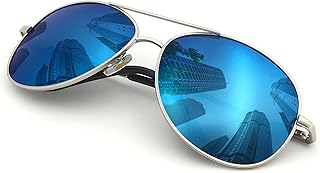 Premium Military Style Classic Aviator Sunglasses, Polarized, 100% UV protection for Men Women