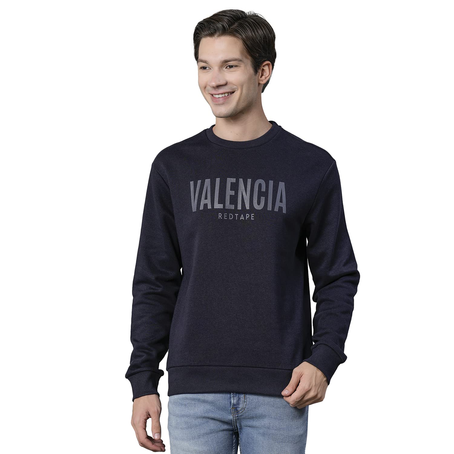 red tape Men's Navy Blue Graphic Print Sweatshirt - RWS0494M-M-picture-13