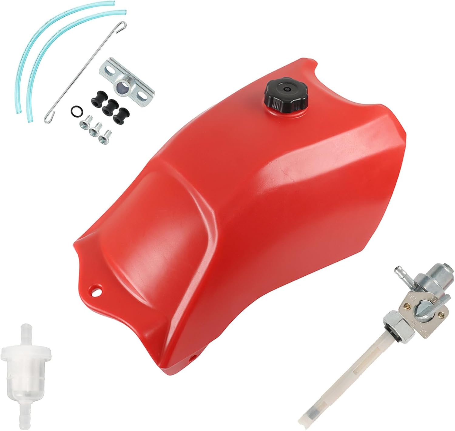 GXYWADY Plastic Fuel Tank with Gas Cap Fuel Gas Tank Replacement for TRX300 Fourtrax 300 1988-1992 Red