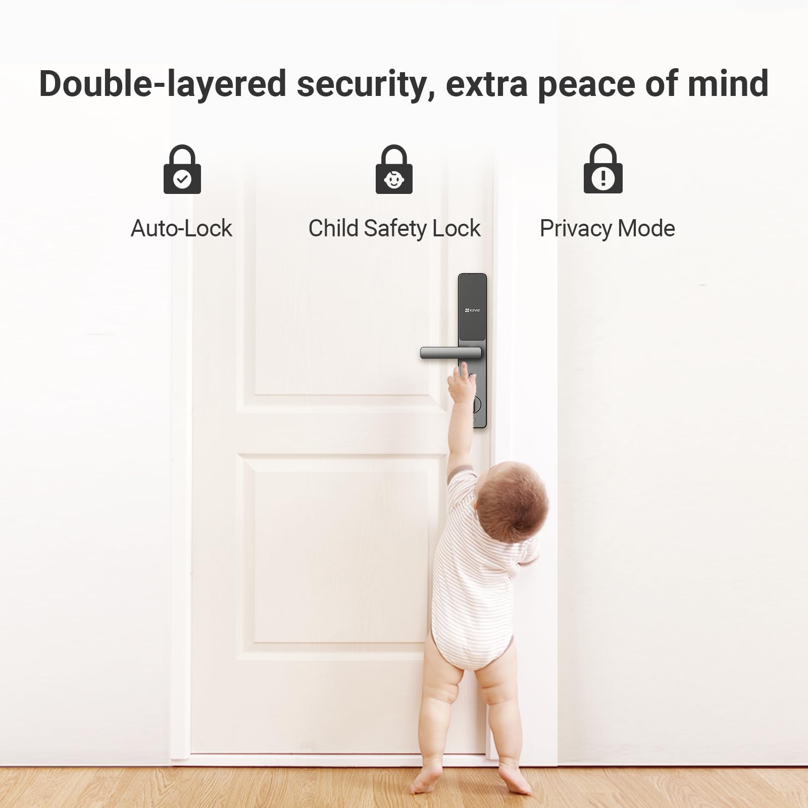 EZVIZ Serrure intelligente DL05, serrure de porte à entrée sans clé 7-en-1, avec accès par empreinte digitale – Entrée sans clé sécurisée, options de déverrouillage multiples, alertes instantanées