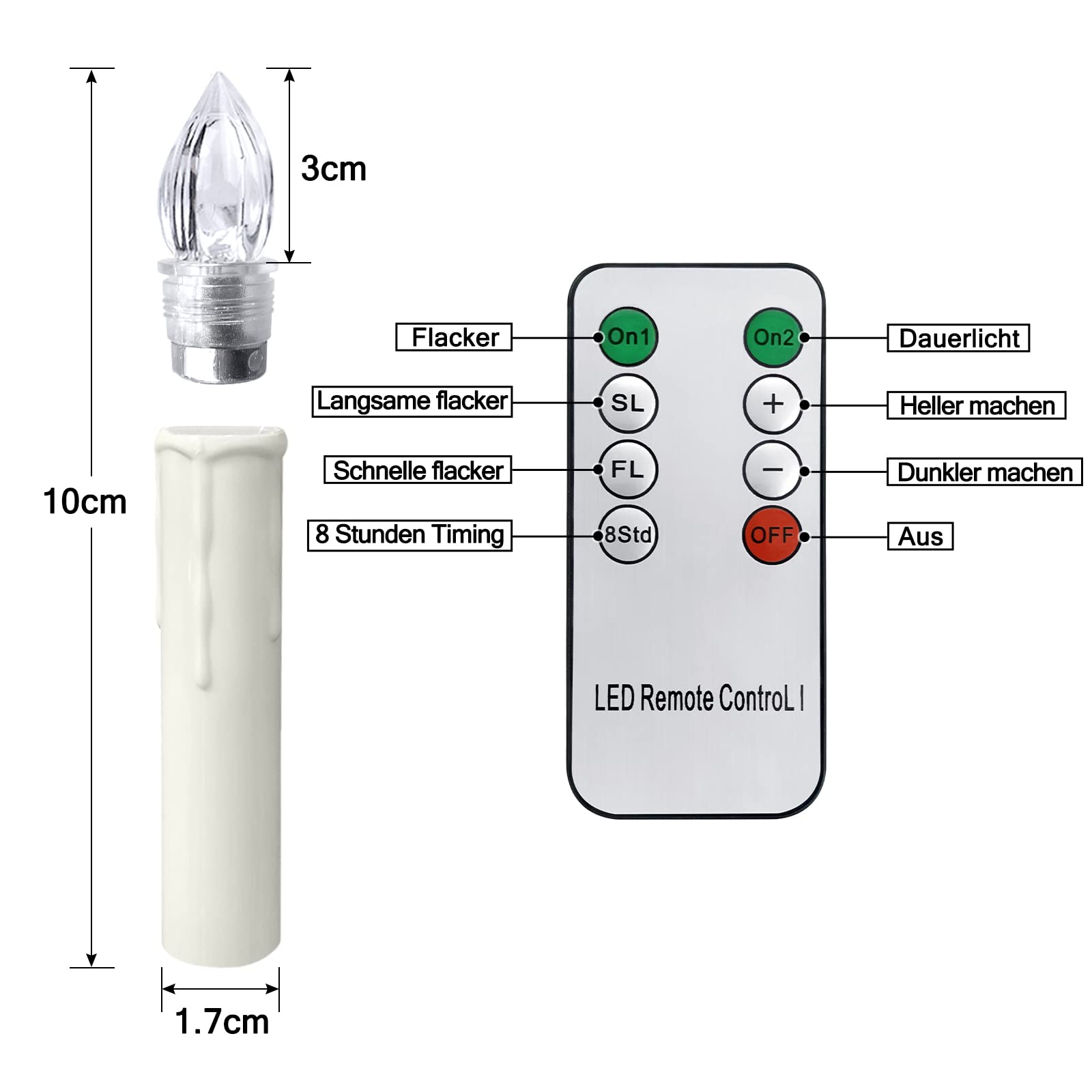 Velas LED inalámbricas, 50 unidades, blanco cálido con mando a distancia, velas de Navidad sin llama, decoración de Navidad para árbol de Navidad, bodas, fiestas y cumpleaños