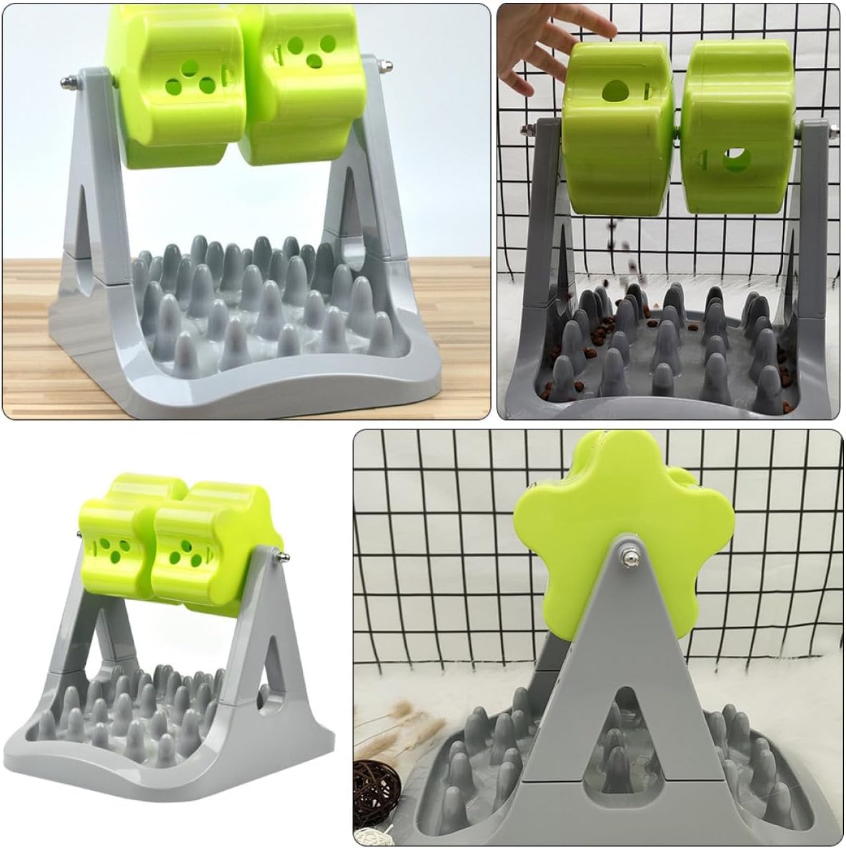 Interactive Dog Food Puzzle Toy – Dispenser di cibo rotante, alimentatore lento per allenamento coinvolgente e arricchimento