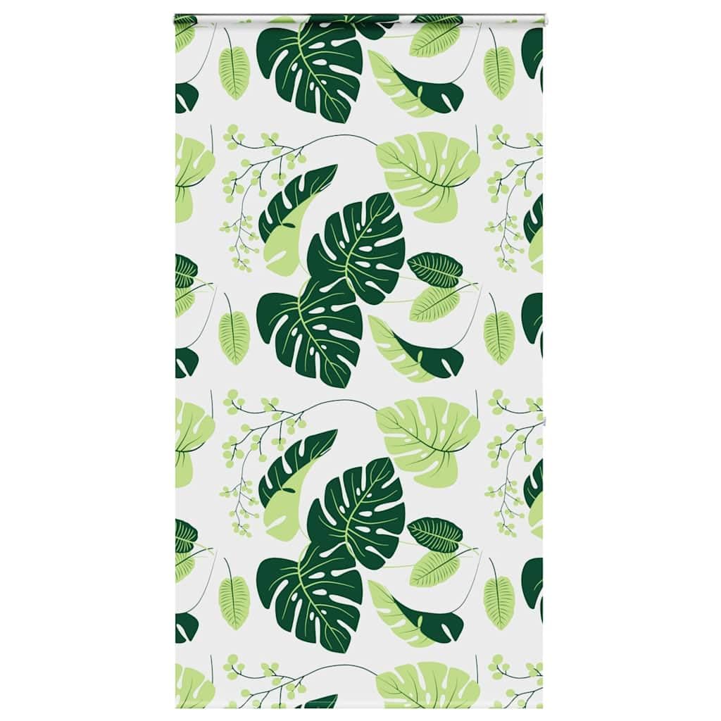 Vidaxl Green Leaves Shower Roller Blind With Cassette 140X240 Cm Fabric Width 136 Cm, Shower Blind, Rollup Shower Curtain, Bathroom Shower Blind