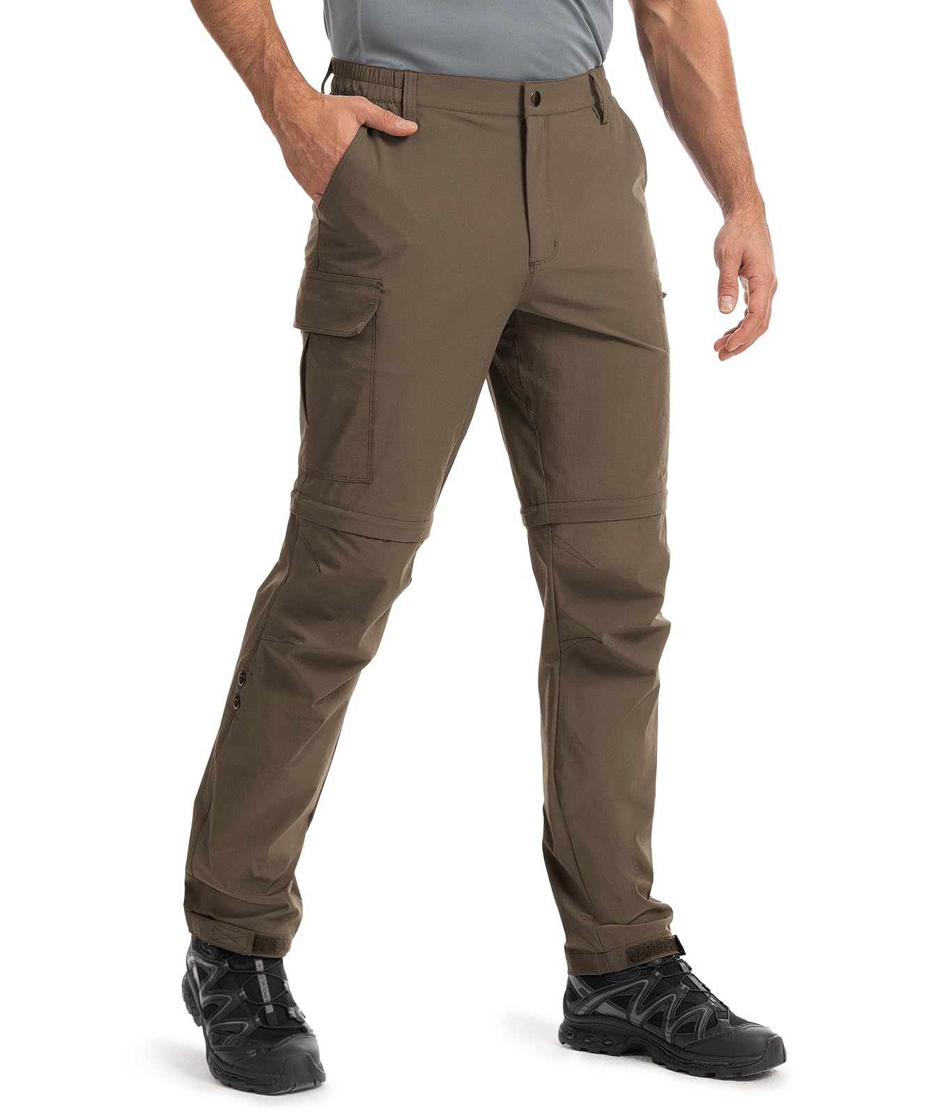 Hiauspor Pantalones de Senderismo para Hombre, Pantalones Transpirables de Secado rápido con Cremallera para Carga de Pesca de Trekking al Aire Libre