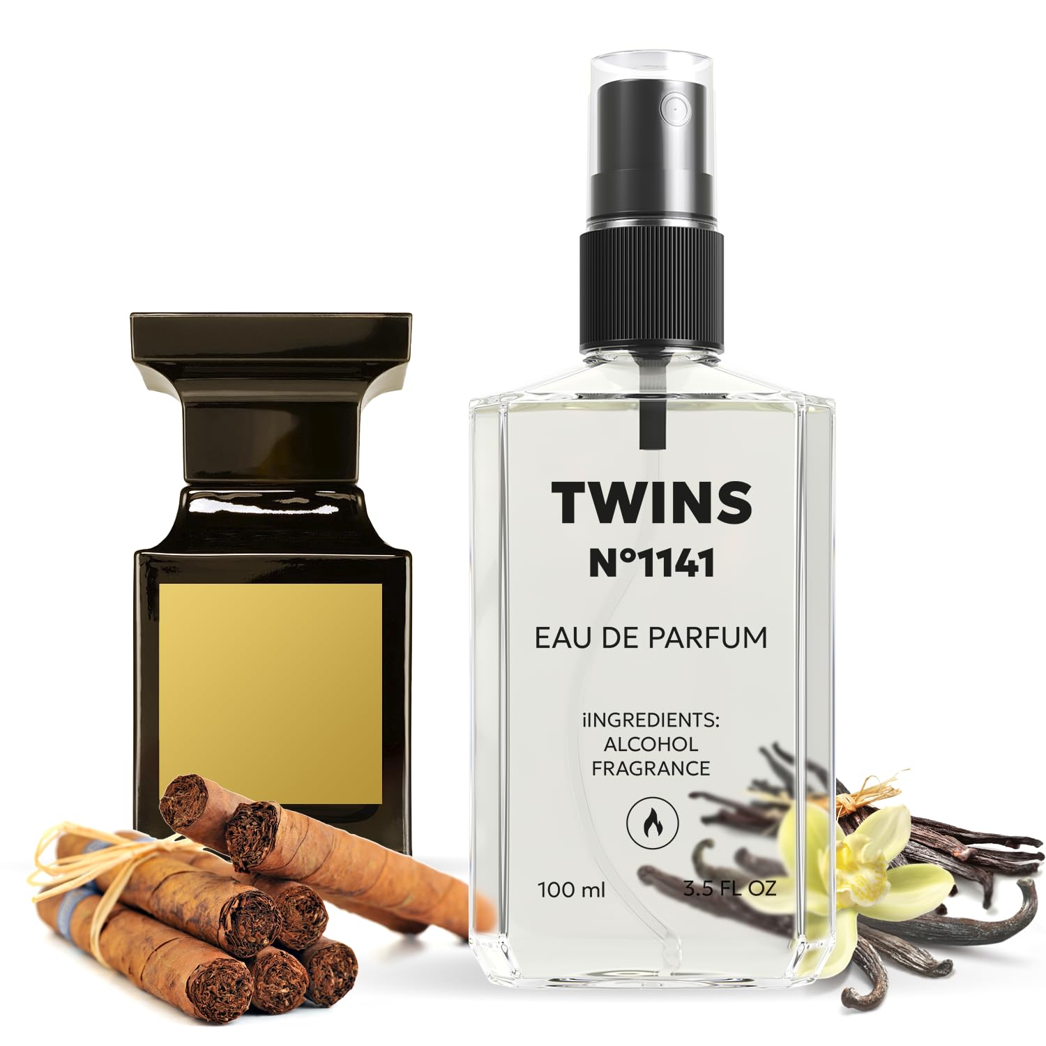 TWINS Impression of Tobacco. Vanille | Unisex Perfume for Women and Men Eau de Parfum | No.1141 | 3.4 Fl Oz / 100 ml
