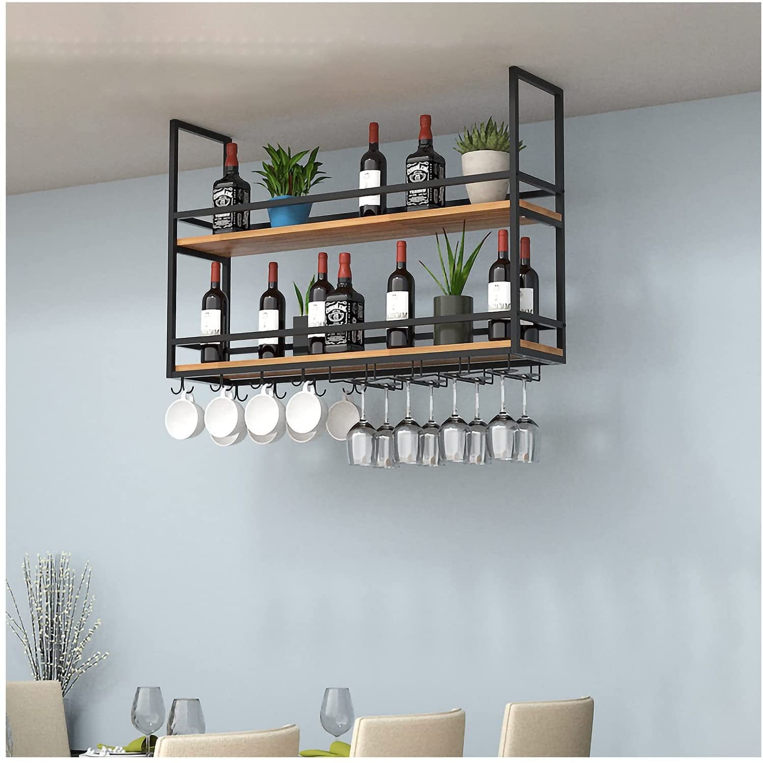 Tablette de plafond suspendue pour aménager un coin bar convivial à la maison