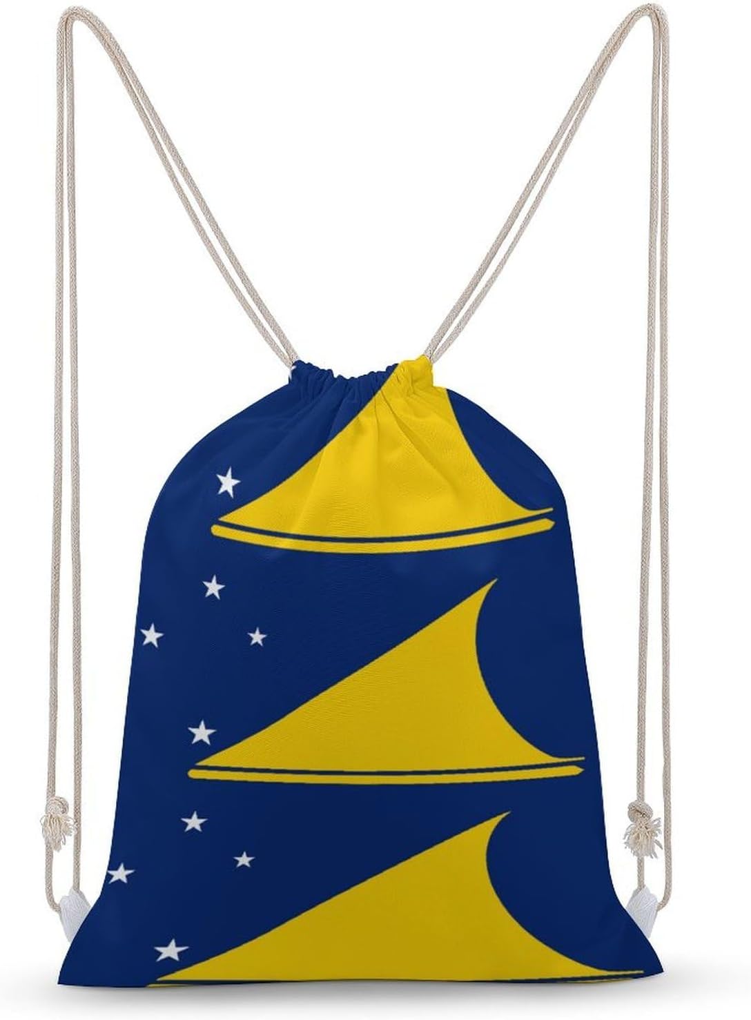 Flag of Tokelau Canvas Drawstring Backpack Lightweight Sports Gym Bag Travel String Bags