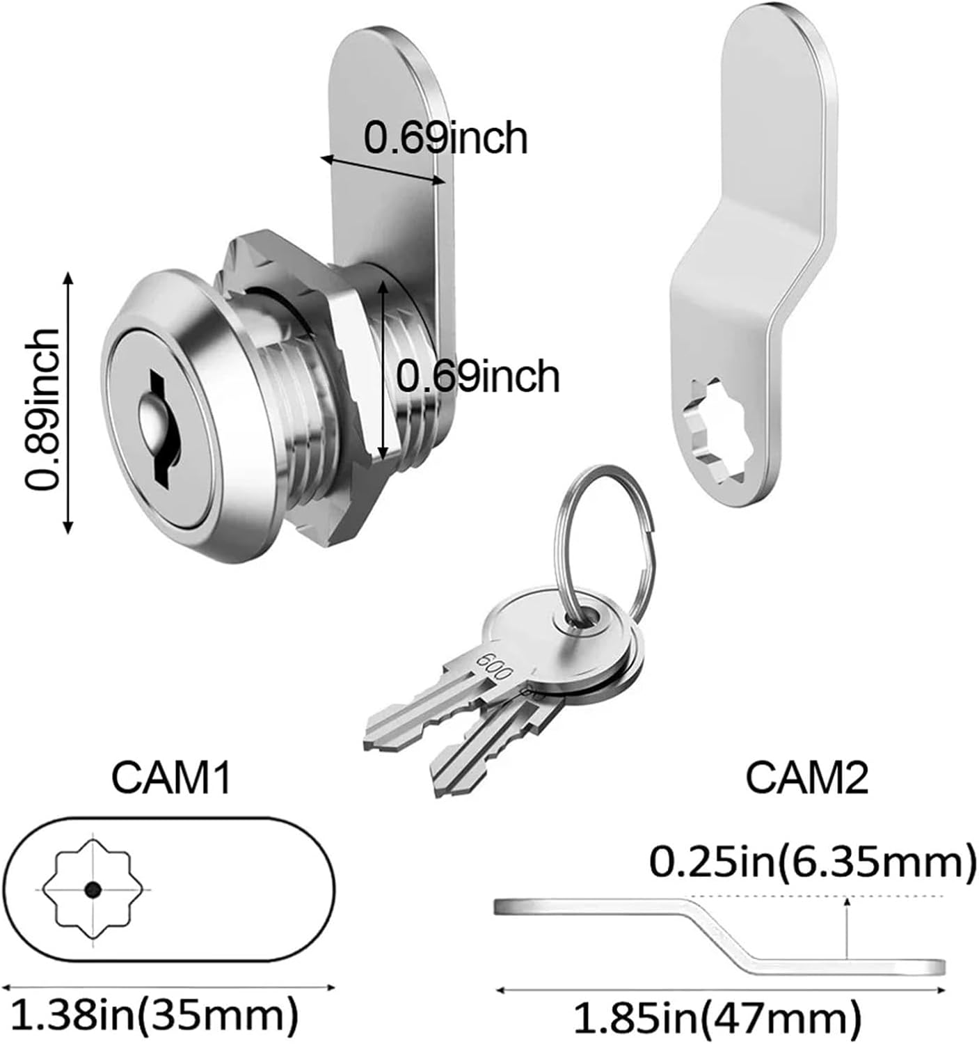 Display Case Lock 3 Set Camper Car Push Lock 30mm RV Caravan Boat Motor Home Cabinet Drawer Latch Button Locks for Furniture Hardware Accessories for Glass Door(16mm)