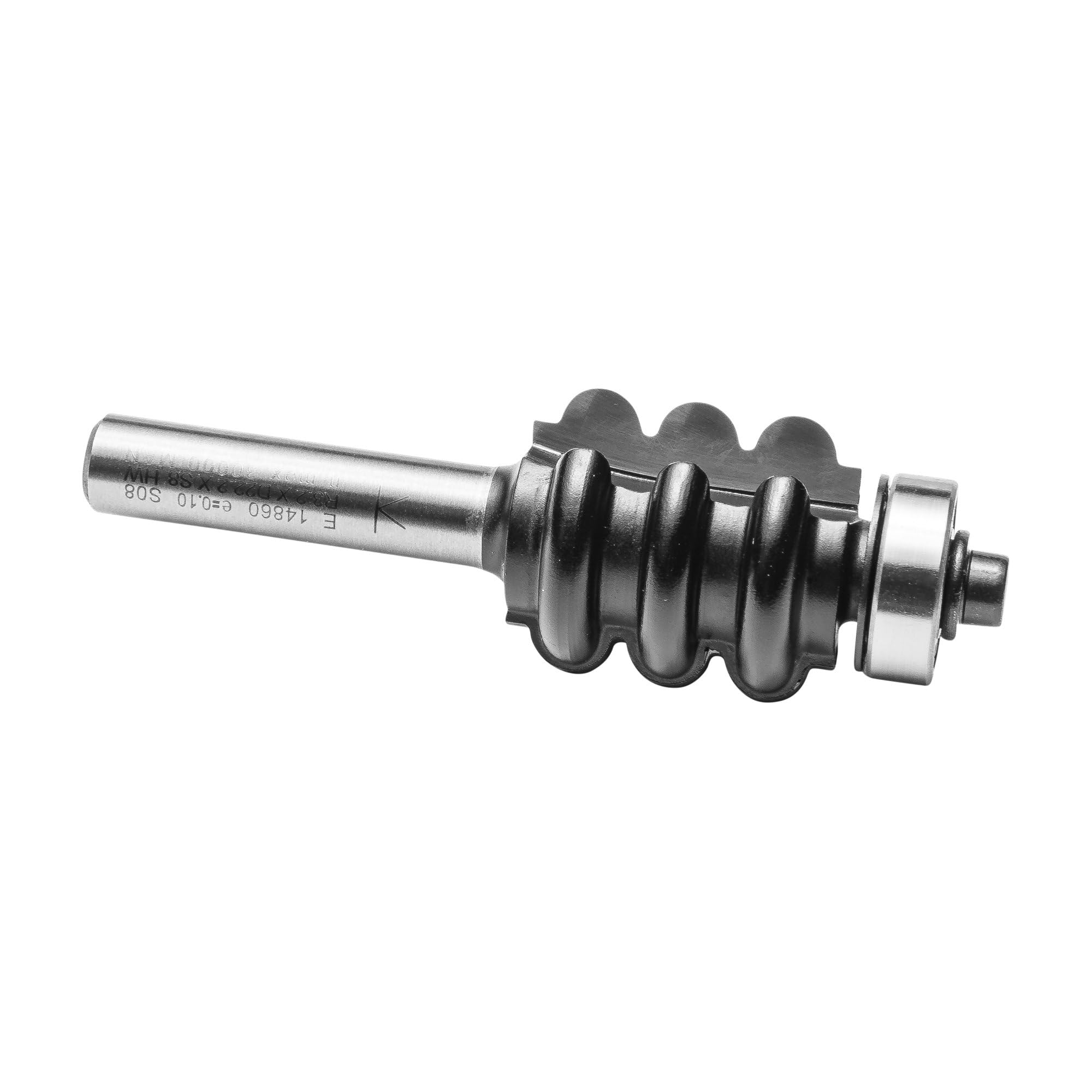 ENT 14860 Frez dekoracyjny w wegliku, trzpien (S) 8 mm, srednica (D) 22,2 mm, NL 25,4 mm, R 3,2 mm, SL 32 mm, z lozyskiem kulkowym