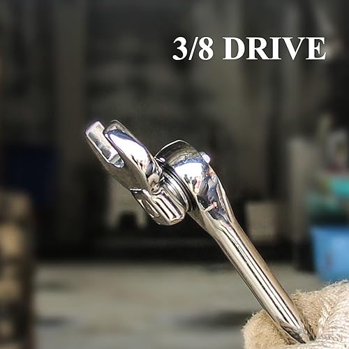 Miniatura 7 de GOSWIFT Juego de 8 llaves de freno de 38 pulgadas de 38 pulgadas a 78 pulgadas métricas imperiales cromadas con patas de cuervo abiertas