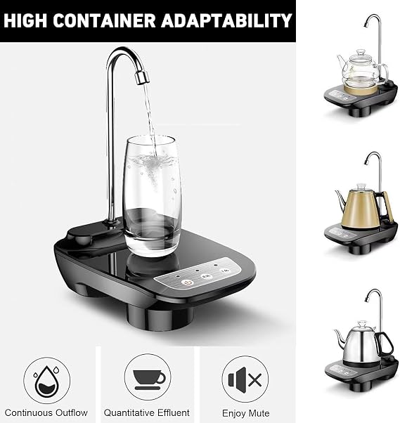 5 Gallon Black Drinking Water Dispenser Pump, Automatic Electric Desk Pump