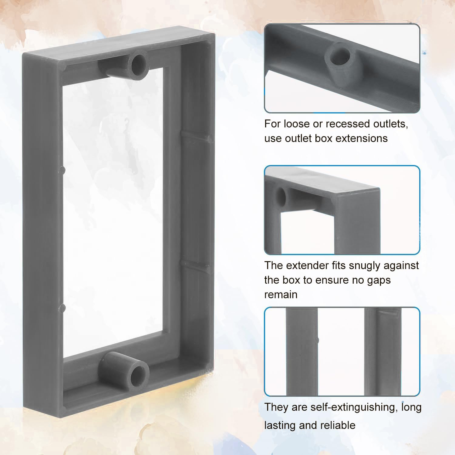 Juexica 2-Pack Weatherproof Electrical Box Extenders – UL Listed, Aluminum, 1-Gang - View #7