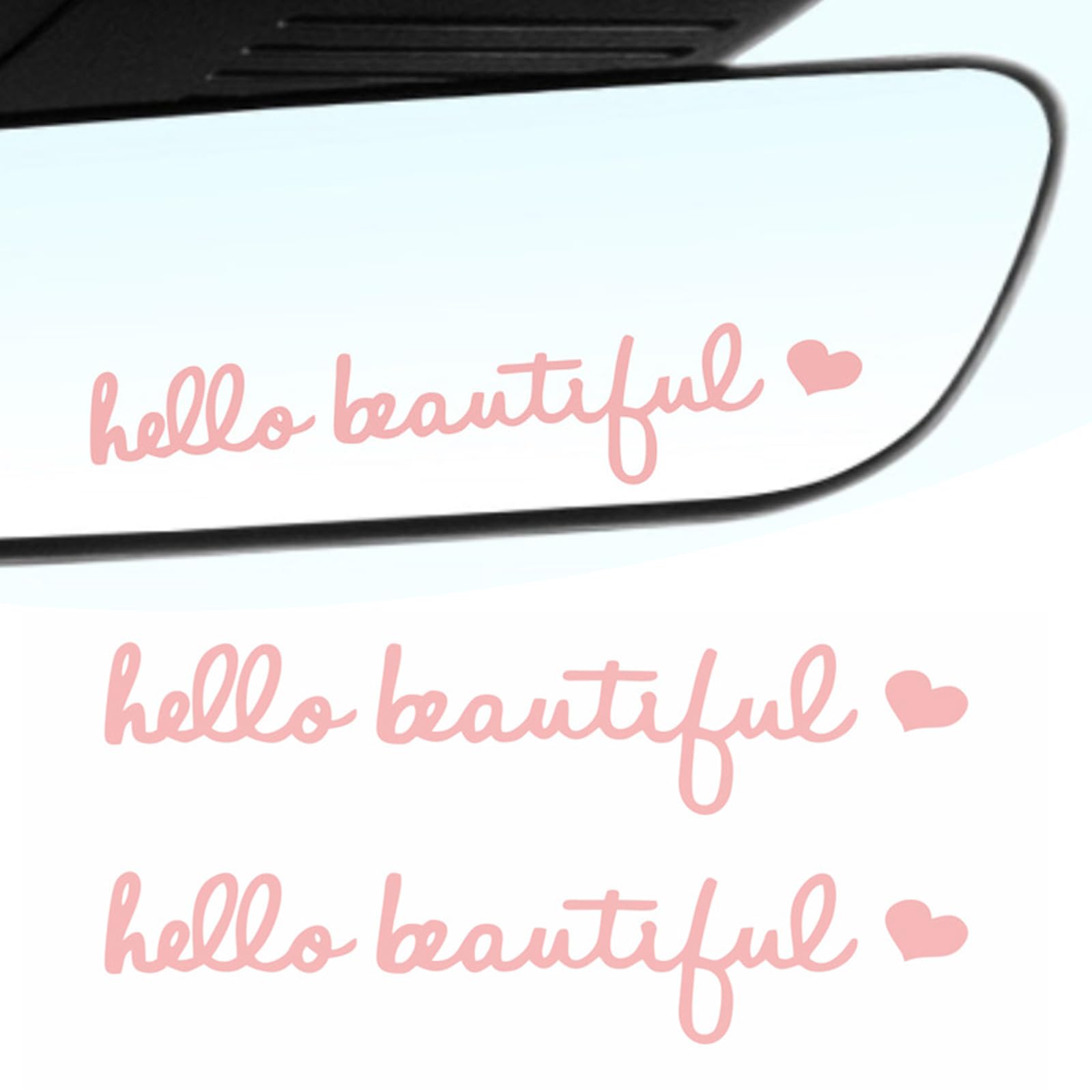 2 PCS Car Sticker Kit, Rearview Mirror Decal, Universal Automobile Decorative Products, Car Window Decal, for Most Cars, Trucks and Vans (Pink)