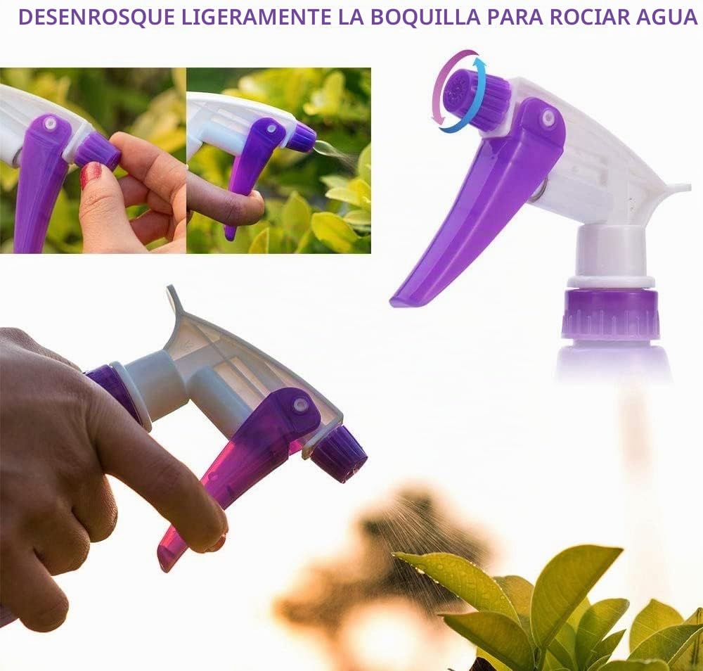 KAHEIGN 10Pzs Herramientas de Jardinería, Estampado de Flores Moradas Herramienta de Mano de Jardín Mango Ergonómico Pala y Podadora Rastrillo Rociador de Agua Jardinería, Regalos para Mujere Y Hombre