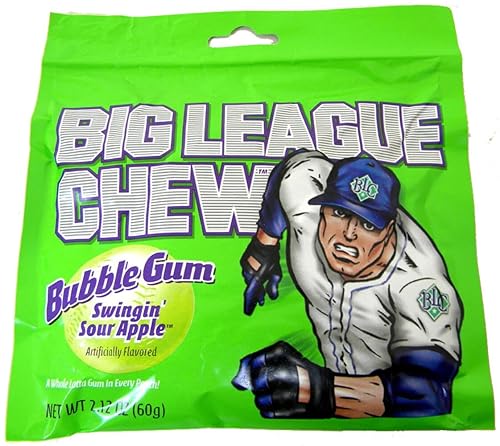 Big League Chew Chicle de manzana agria - 2.1 oz (paquete de 24)