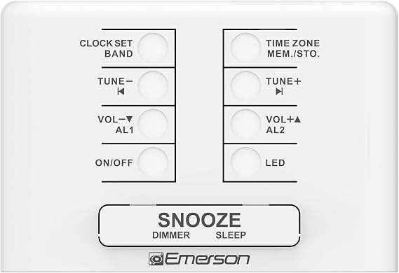 Emerson SmartSet Dual Alarm Clock Radio with PLL AM/FM, Auto Time Setting, Sleep Timer, Snooze, 20 Presets, Easy-to-Read 0.9-inch Blue Dimmable LED Display, CKS1500