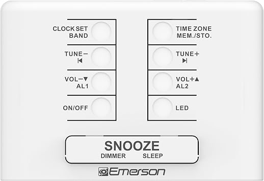 Emerson SmartSet Dual Alarm Clock Radio with PLL AM/FM, Auto Time Setting, Sleep Timer, Snooze, 20 Presets, Easy-to-Read 0.9-inch Blue Dimmable LED Display, CKS1500