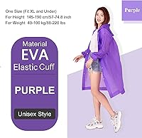 Vista 2 de Potosala Paquete de 2 chaquetas de lluvia, poncho de lluvia, reutilizables, impermeables, impermeables, para lluvia (EVA), transparentes, unisex