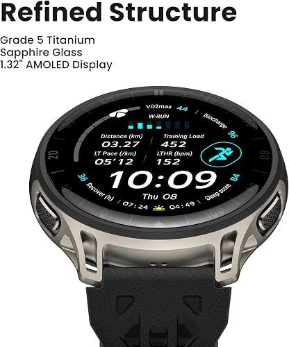 Amazfit Cheetah 2 Pro 48mm GPS Running Smartwatch, 1.32" AMOLED Display, Sapphire Glass, Ti Case, 32GB, 20 Days of Battery, 5 ATM, NFC, Flashlight, Offline Maps, 170+ Sports for Android & iPhone - 2