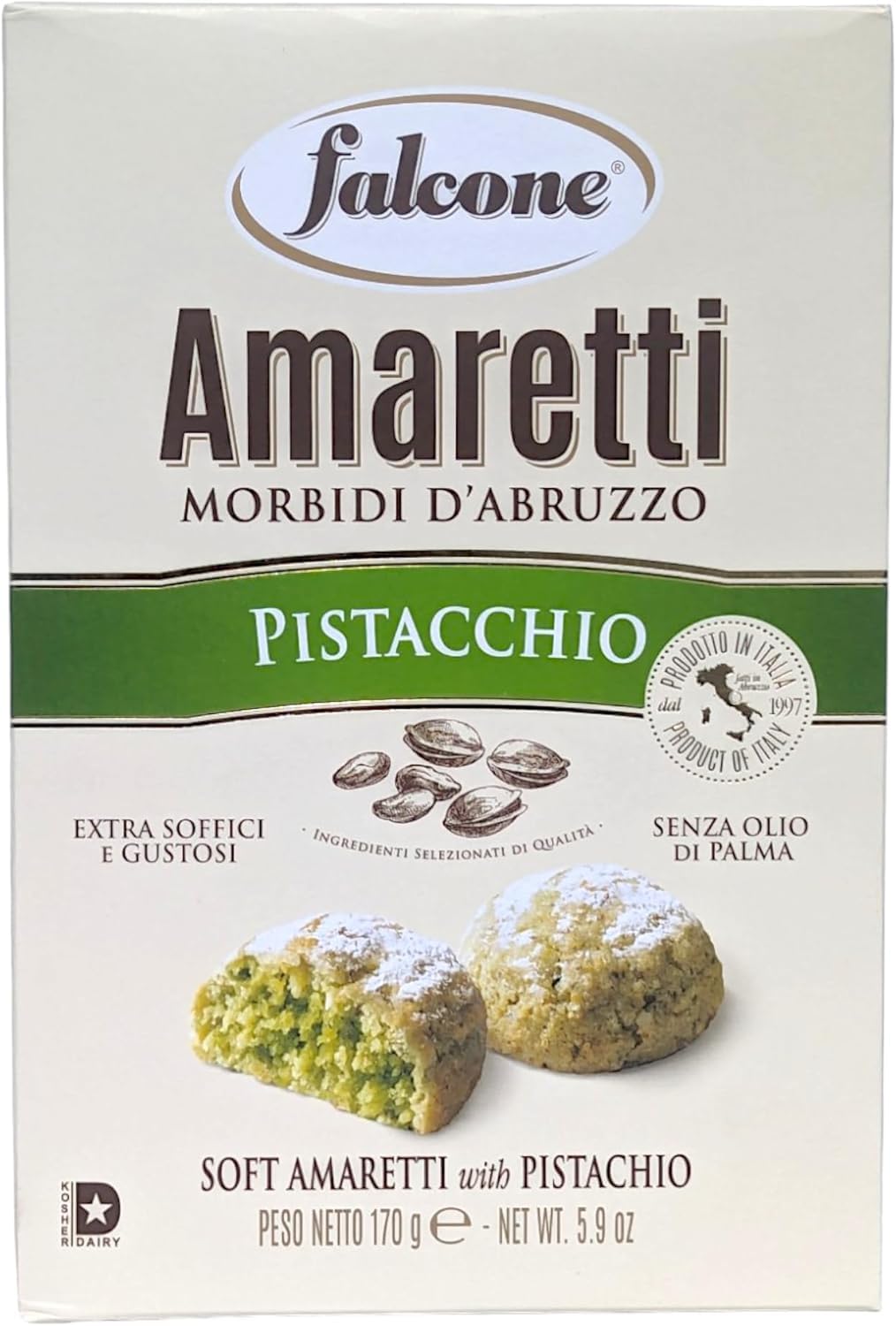Italian Gourmet Weiche Amaretti Pistazie 12x 170g Polpa Gratis – Italienische Amaretti Morbidi d’Abruzzo Mandelgebäck Kaffeegebäck 2,04kg