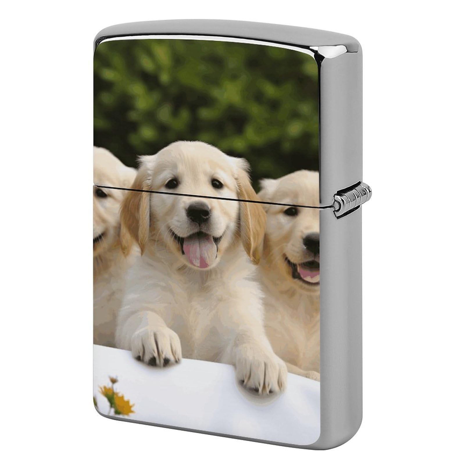 Golden Retriever Puppies Lighter Case for Men, Personalized Lighter Cover for Valentine's Day Gifts, Flip-Top Lighters Shell for Outdoor, Portable Lighters Protective Sleeve