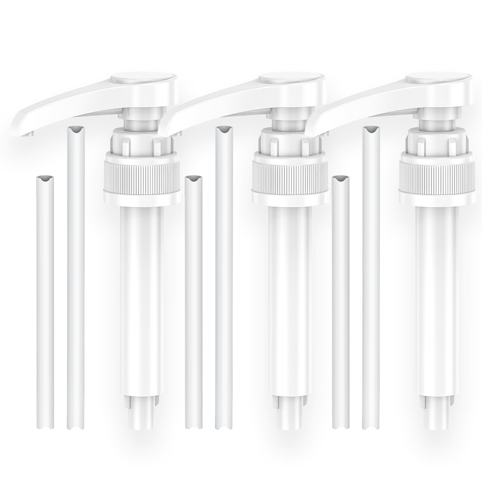 Dosierpumpe für B. Body Nutrition, 3-teilige Vital Drink Erstpumpe Wiederverwendbarer Pumpspender für 500ml/1000ml Flaschen mit 3 Langen und 3 kurzen Schläuchen