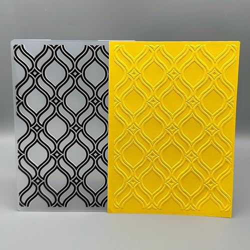 Plantilla de carpeta de grabado de plástico 3D, textura de patrón retro de onda, tamaño A6, para hacer tarjetas, manualidades, manualidades, álbumes