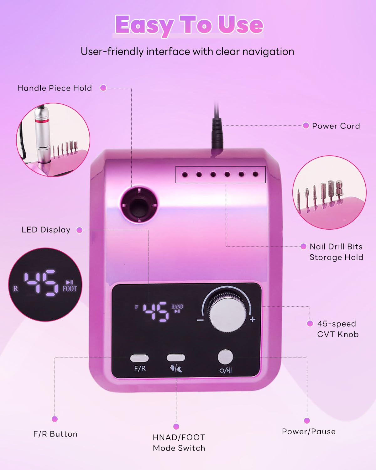ネイルパーツ High premium quality nail drill Amazon.com: CozyZen Electric Nail Drill Professional: 45000 RPM